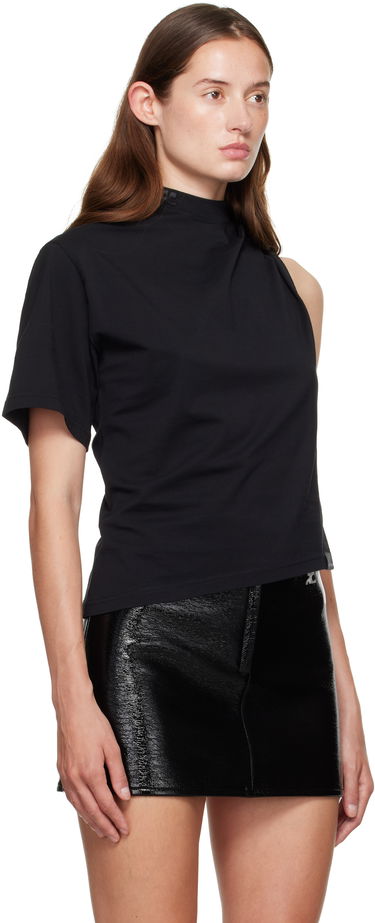 Футболка Courrèges Courrèges Twist Asymmetrical T-Shirt чорний | 325JTS209JS0233, 1