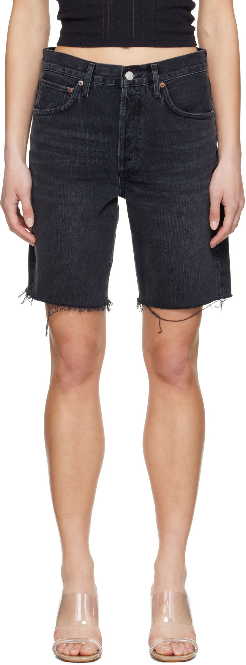 Шорти AGOLDE AGOLDE 90's Distressed Denim Shorts чорний | A223-1157