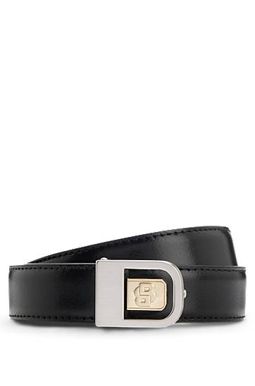 Ремені BOSS Reversible Italian Leather Belt with Double B Monogram чорний | 50548522