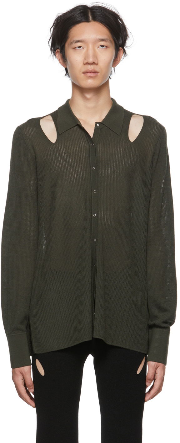 Сорочка Dion Lee Cutout Long Sleeve Cardigan Зелений | C7088P22