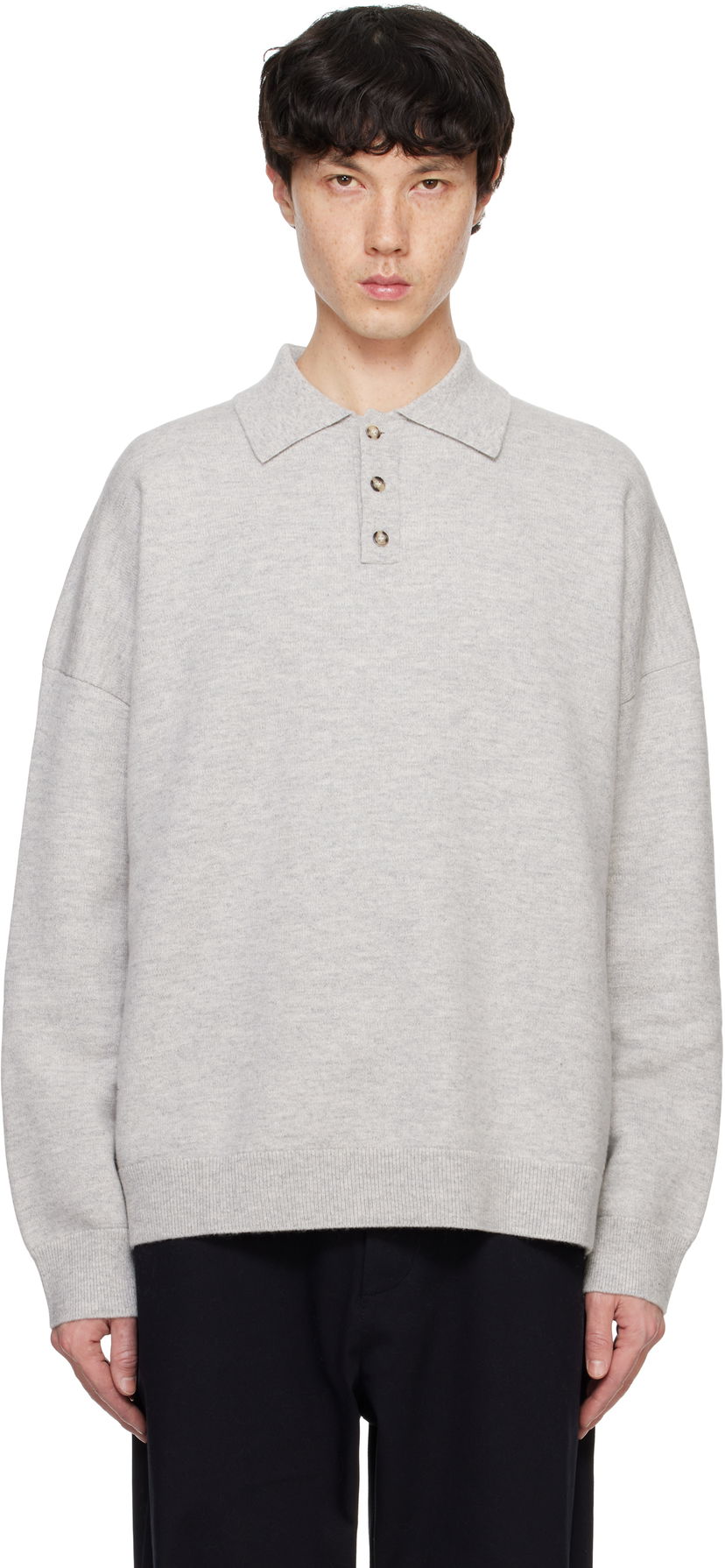 Сорочка поло Nanushka Knit Polo Shirt Сірий | NU24FWSW01493