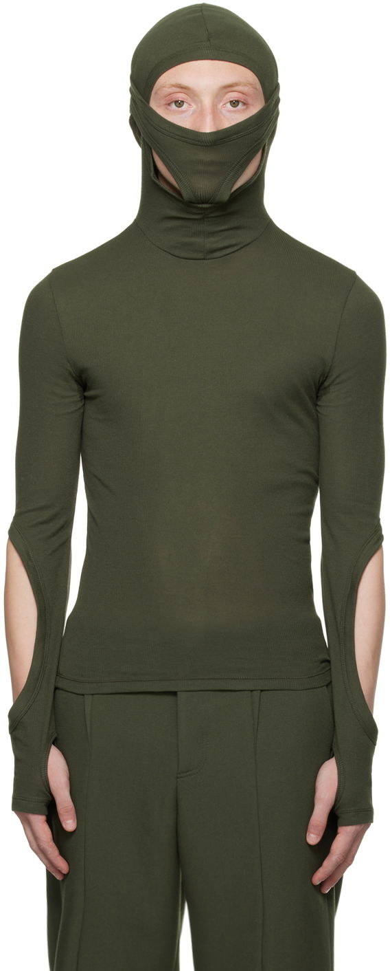 Cветр Dion Lee Dion Lee Interlock Mask Turtleneck Top Зелений | C3078F22