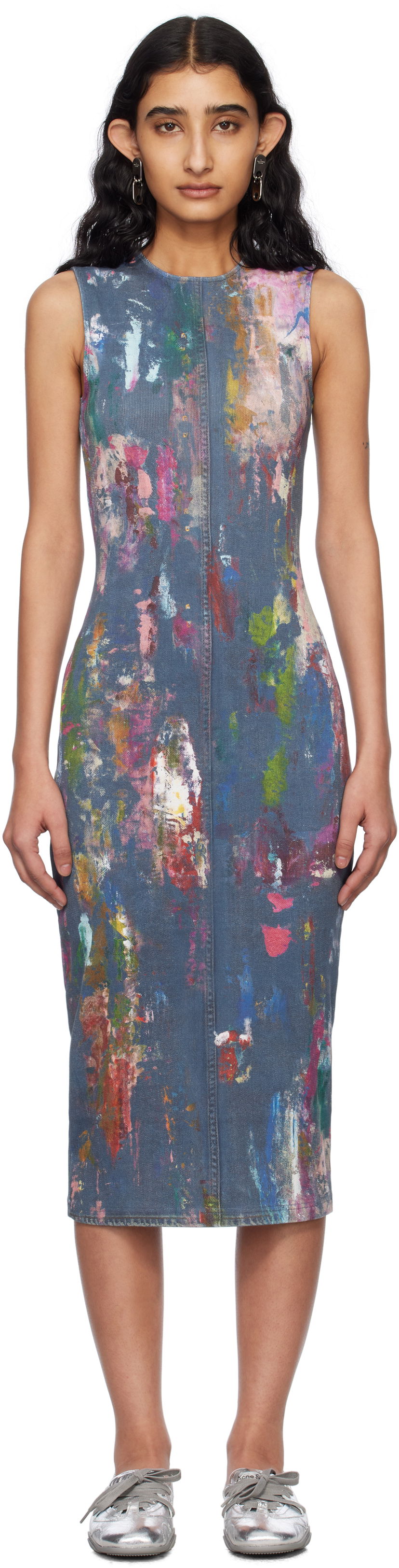 плаття Acne Studios Acne Studios Paint Splatter Midi Dress Синій | A20788-