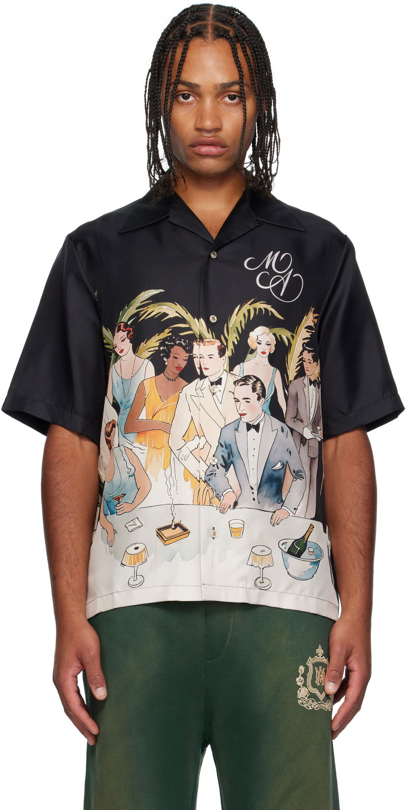 Сорочка AMIRI AMIRI Bar Scene Resort Shirt чорний | AMSTCA1192