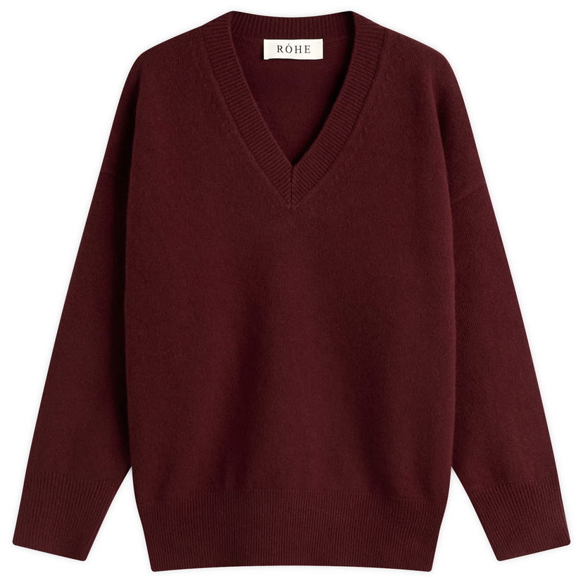 Cветр Róhe Women's V-Neck Knitted Jumper, 32 Бордовий | 417-23-317