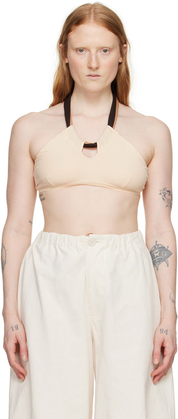 Кроп-топи Baserange Beige Halter Neck Bra бежевий | BRCI-RB-SU24