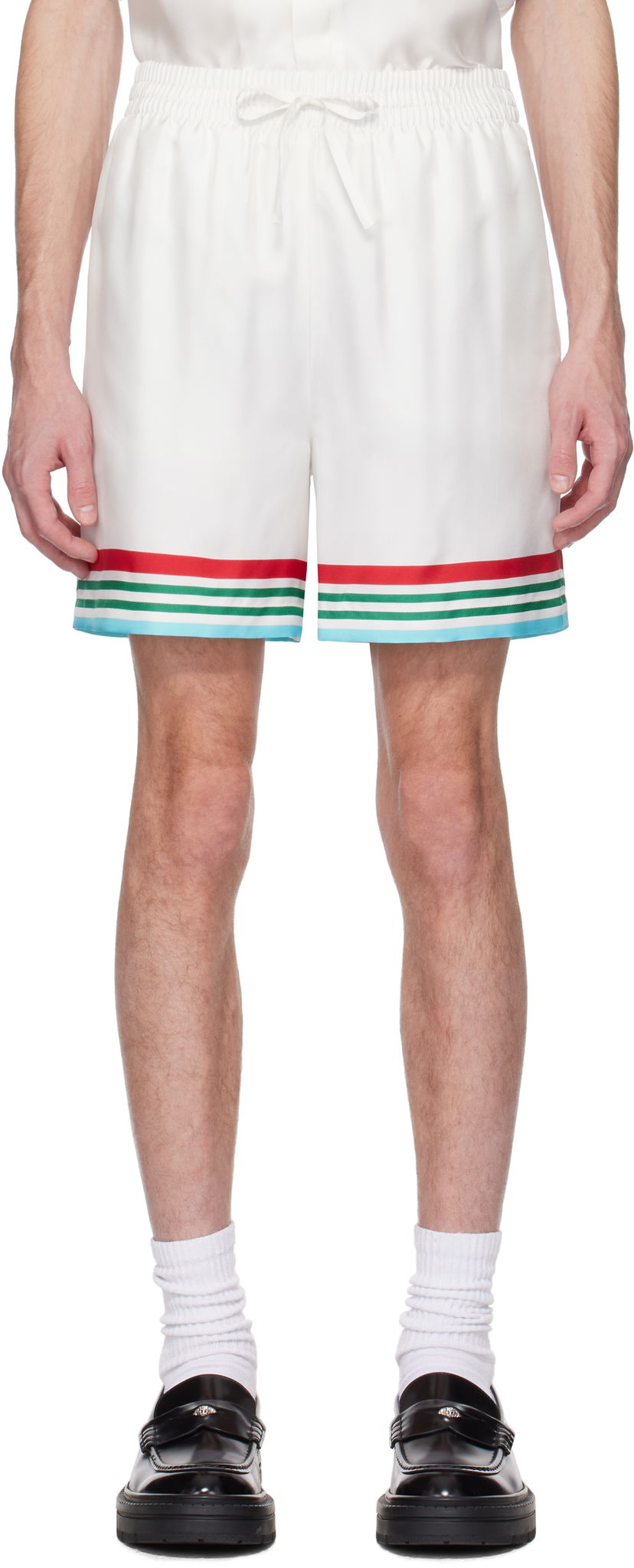 Шорти Casablanca Casablanca 'Casa Way' World Series Silk Shorts білий | MS25-TR-012-04
