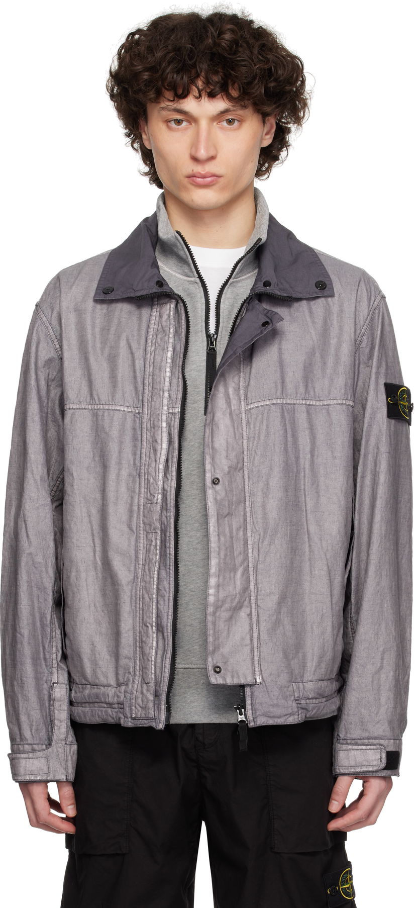 Вітровка Stone Island Stone Island Raw Linen Plated Jacket Сірий | K1S15 4100039 S0030