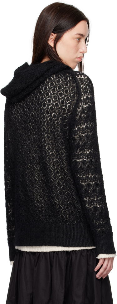 Cветр Comme des Garçons Comme Des Garçons Wool Lace Pattern Intarsia Hoodie чорний | TN-N024-051, 2