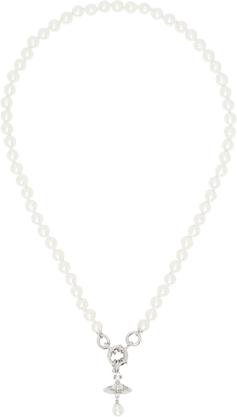 Кольє Vivienne Westwood Vivienne Westwood Aleksa Pearl Pendant Necklace білий | 6301013C-02P543-