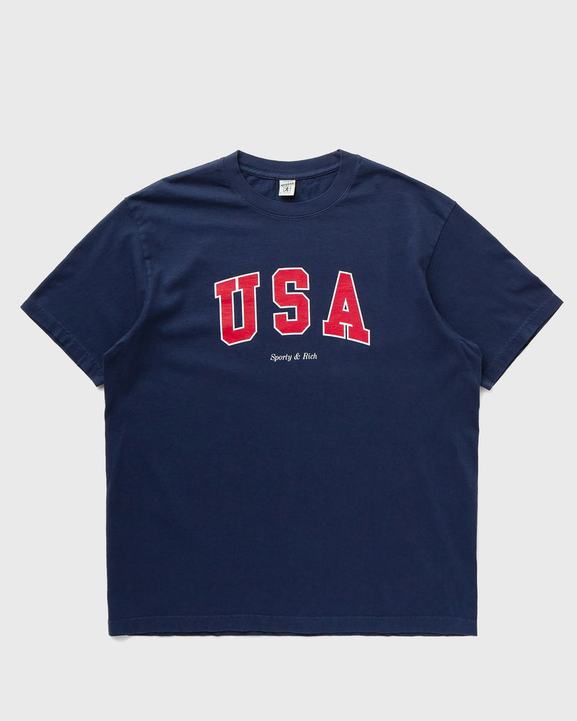 Футболка Sporty & Rich USA Tee Shortsleeves темно-синій | TO043503643BL32