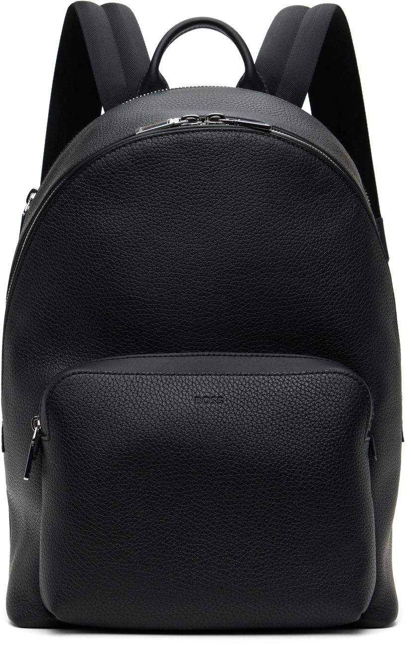 Рюкзак BOSS BOSS Smart Sleeve Grained Leather Backpack чорний | 50536142