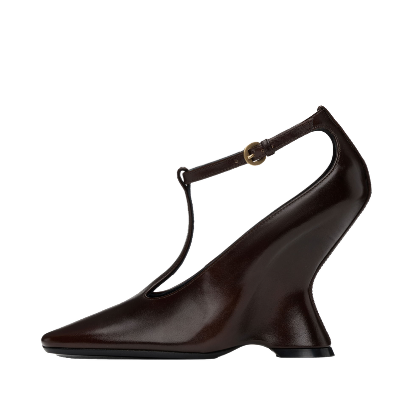 Кросівки та взуття Dries Van Noten Leather Wedge Mary Jane Heels Коричневий | WS242-1414-103