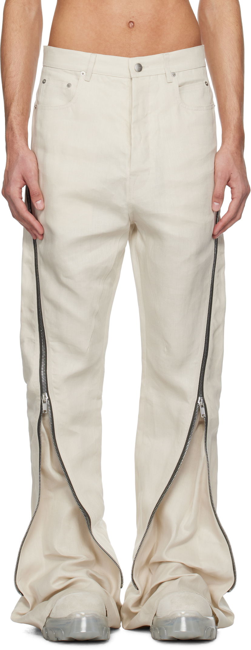 Джинси Rick Owens Rick Owens Hollywood Bolan Banana Jeans білий | RU01E5343 TWL
