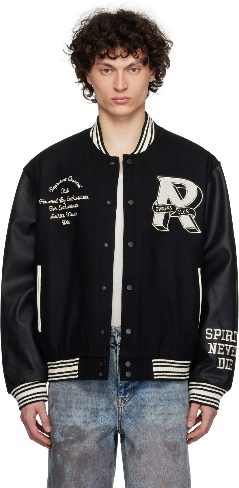 Куртка бомбер Represent Clo Represent 'Owners Club' Varsity Bomber Jacket чорний | MLM100231