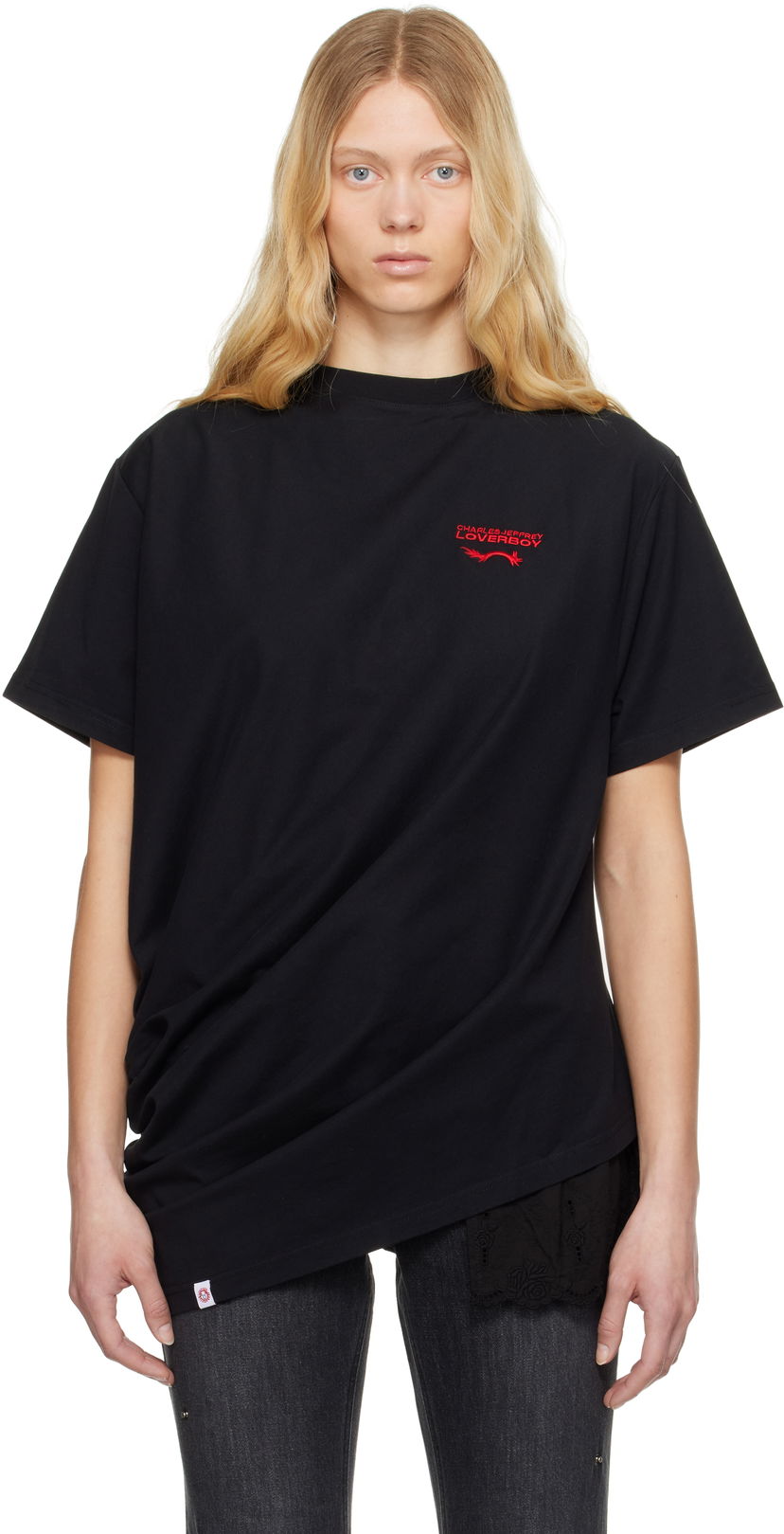 Футболка Charles Jeffrey Loverboy Charles Jeffrey LOVERBOY Topsy Turvy T-Shirt чорний | 54101301