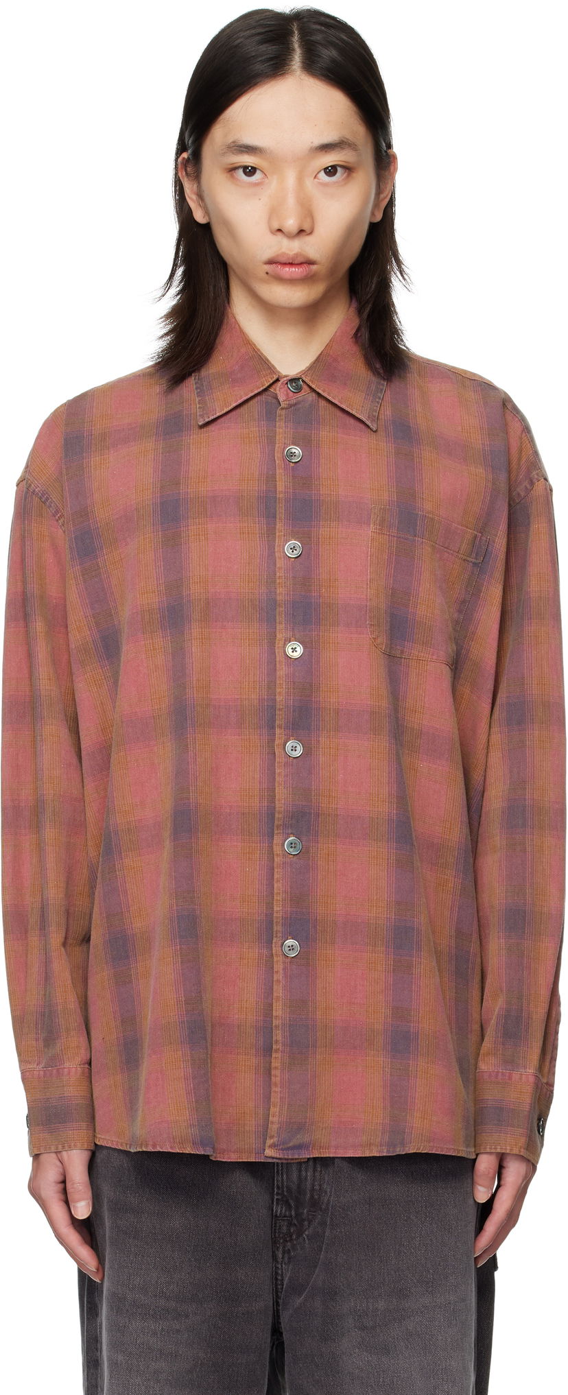 Сорочка OUR LEGACY Our Legacy Borrowed Plaid Shirt Рожевий | M4252BIDC
