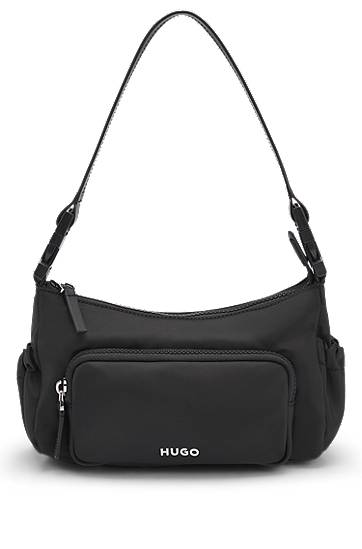 Сумка BOSS HUGO Smooth Twill Shoulder Bag with Interchangeable Strap чорний | 50547092