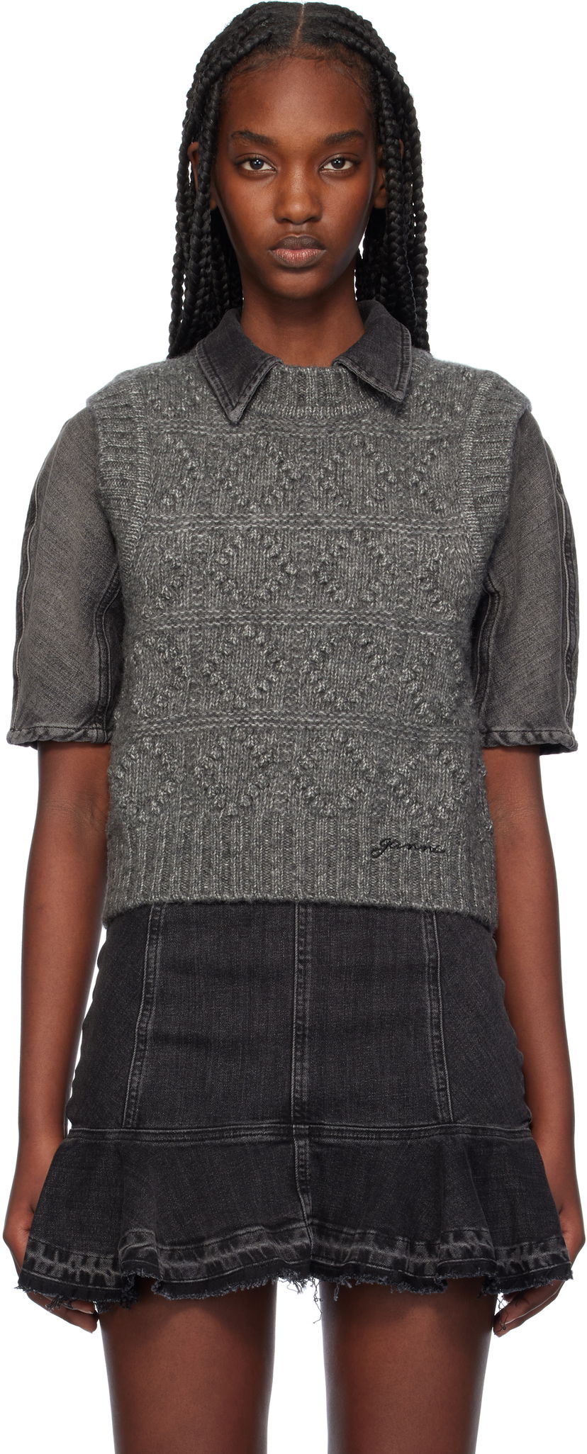 Cветр GANNI Knit Vest Сірий | K2339