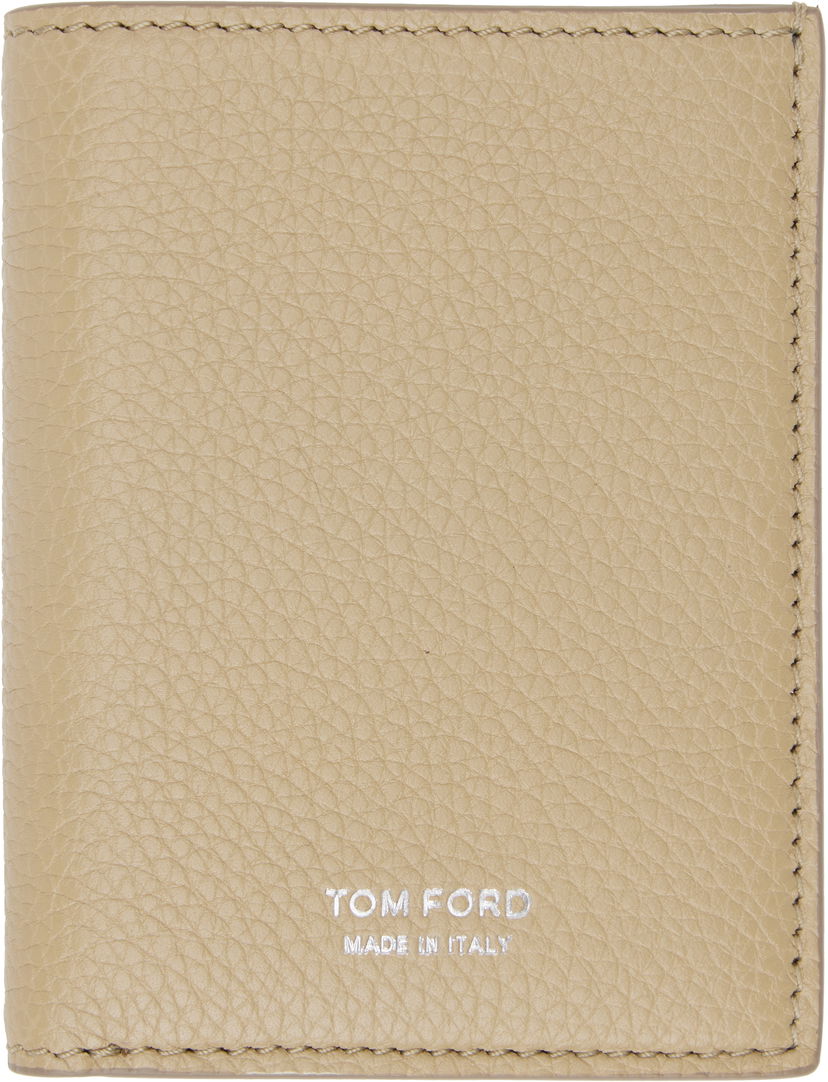 Гаманець Tom Ford Grain Leather Folding Card Holder бежевий | Y0279-LCL158S
