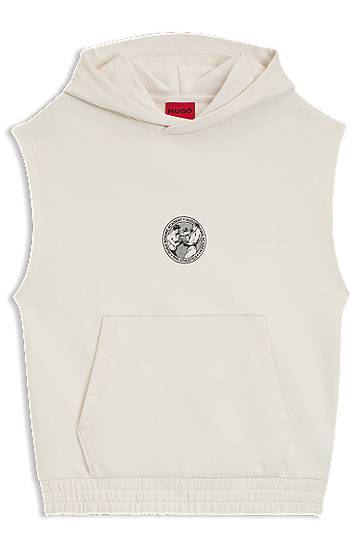Світшоти BOSS Sleeveless Hoodie with Boxing Graphic білий | 50542433