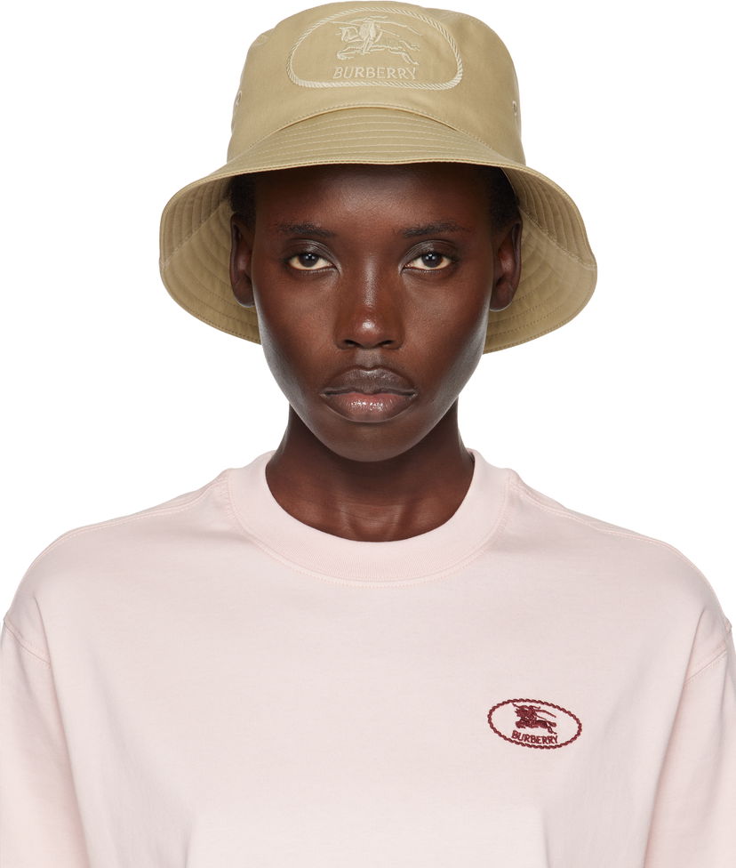 Капелюх Burberry Burberry Knight Stamp Gabardine Bucket Hat бежевий | 8110782