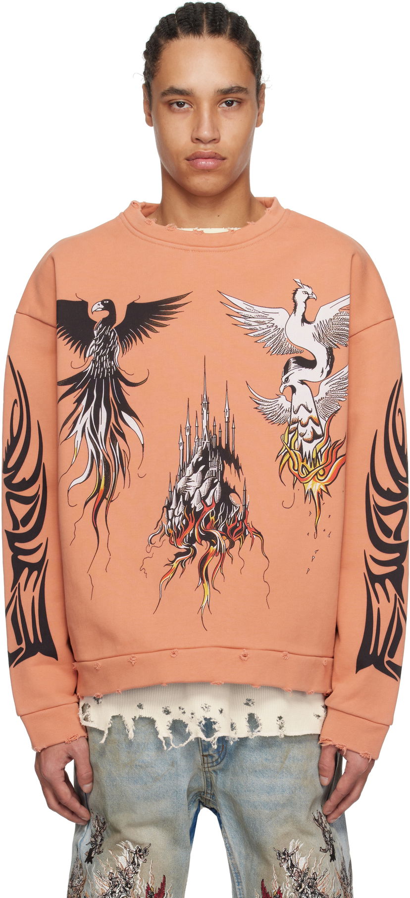 Світшоти Who Decides War Who Decides War Nefarious Winged Crewneck Sweater Помаранчевий | 1110390004SS25