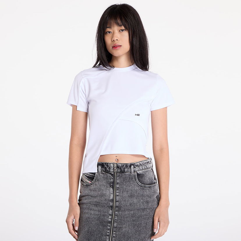 Кроп-топи HELIOT EMIL Deconstructed Cropped T-Shirt білий | HE_W_09_024_PL03_WHT02