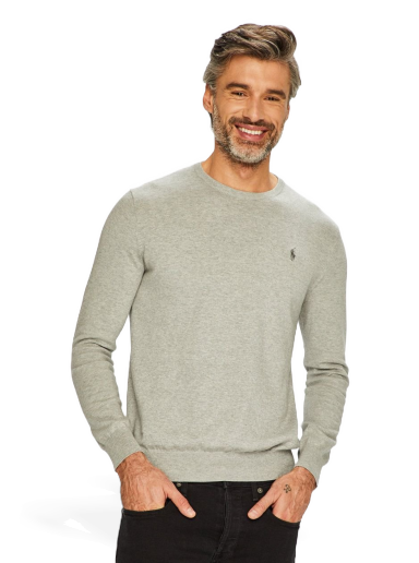 Cветр Polo by Ralph Lauren Slim Fit Cotton Sweater Сірий | 710684957003
