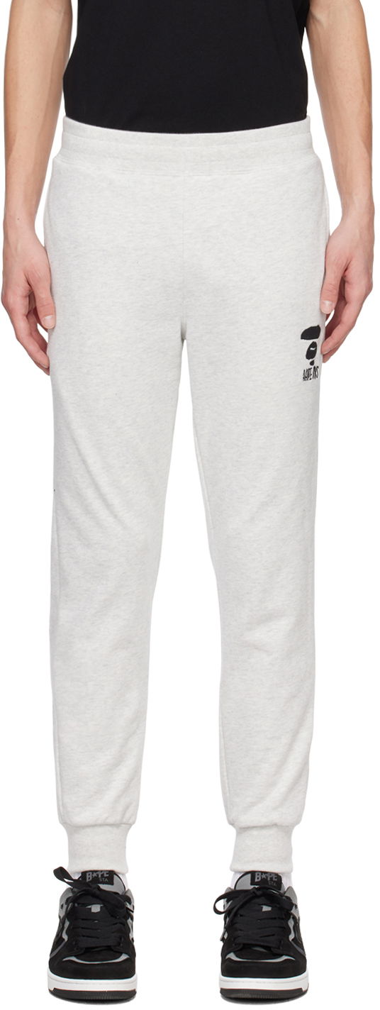 Спортивні штани AAPE by A Bathing Ape AAPE by A Bathing Ape Embroidered Sweatpants Сірий | AAPPTMA691XAMWH2