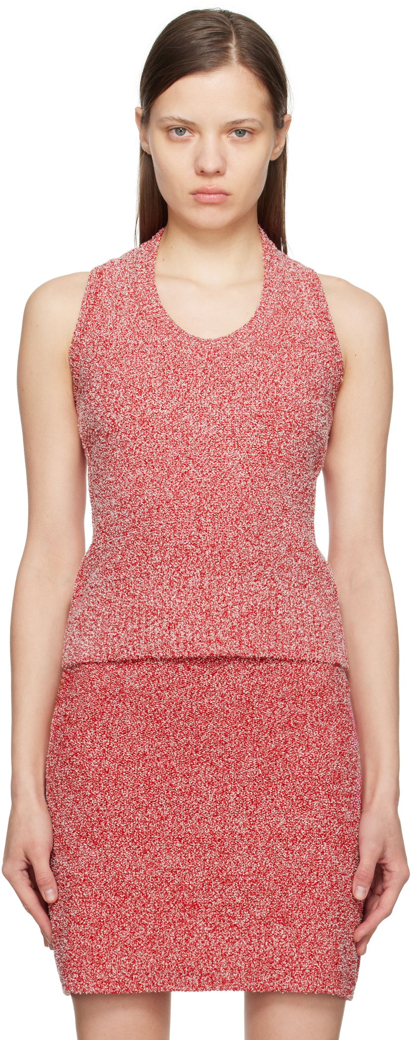 Безрукавка FERRAGAMO Red Bouclé Tank Top Червоний | 781003