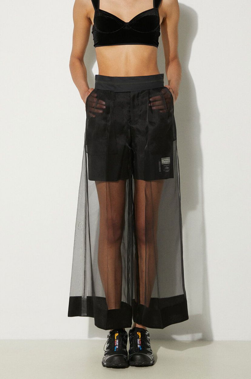 Спідниця UNDERCOVER Undercover High Waist Sheer Overlay Shorts чорний | UC1D1507.2