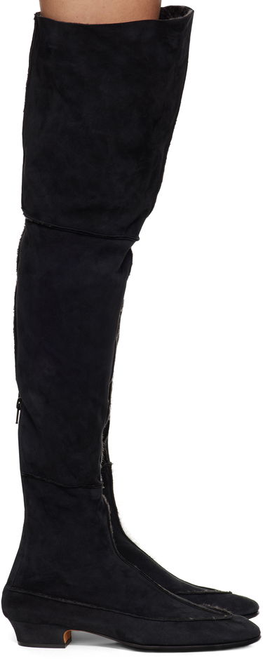 Кросівки та взуття The Row Suede Over-The-Knee Boots чорний | F1530-SH01, 0