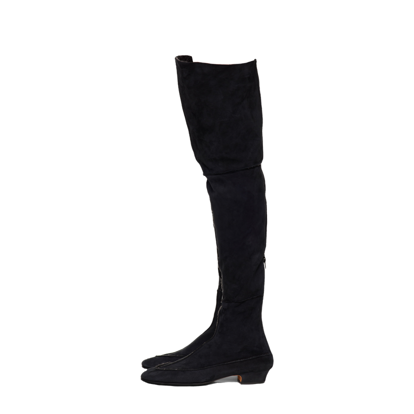 Кросівки та взуття The Row Suede Over-The-Knee Boots чорний | F1530-SH01