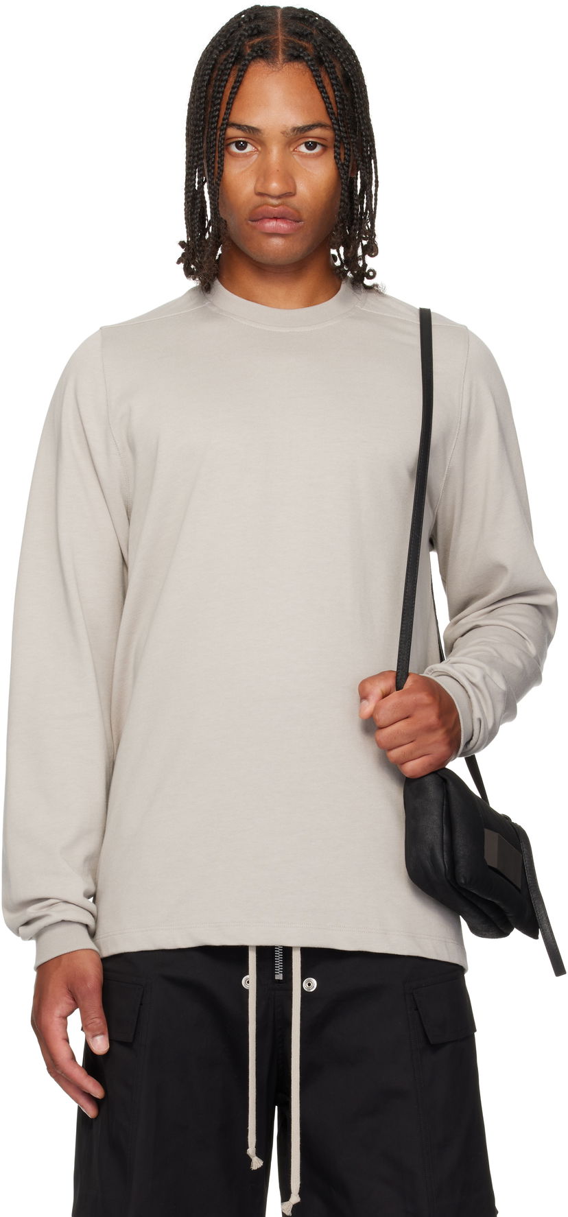 Футболка Rick Owens Rick Owens Concordians Long Sleeve T-Shirt Сірий | RU02E1277 BA