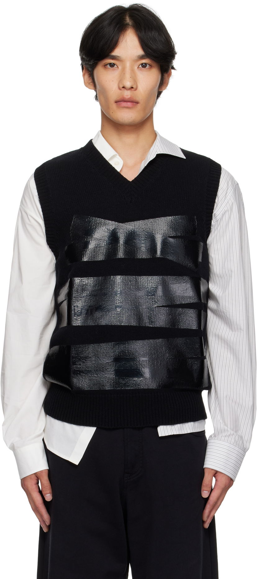 Жилет Maison Margiela MM6 Maison Margiela Taped Knit Vest чорний | SH2FB0022 M13167