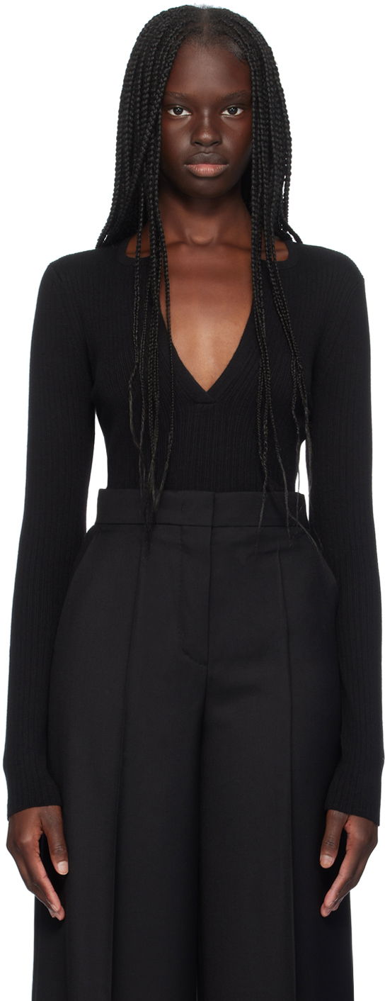 Боді Max Mara Max Mara Urlo Ribbed Knit Sweater чорний | 2421366111600