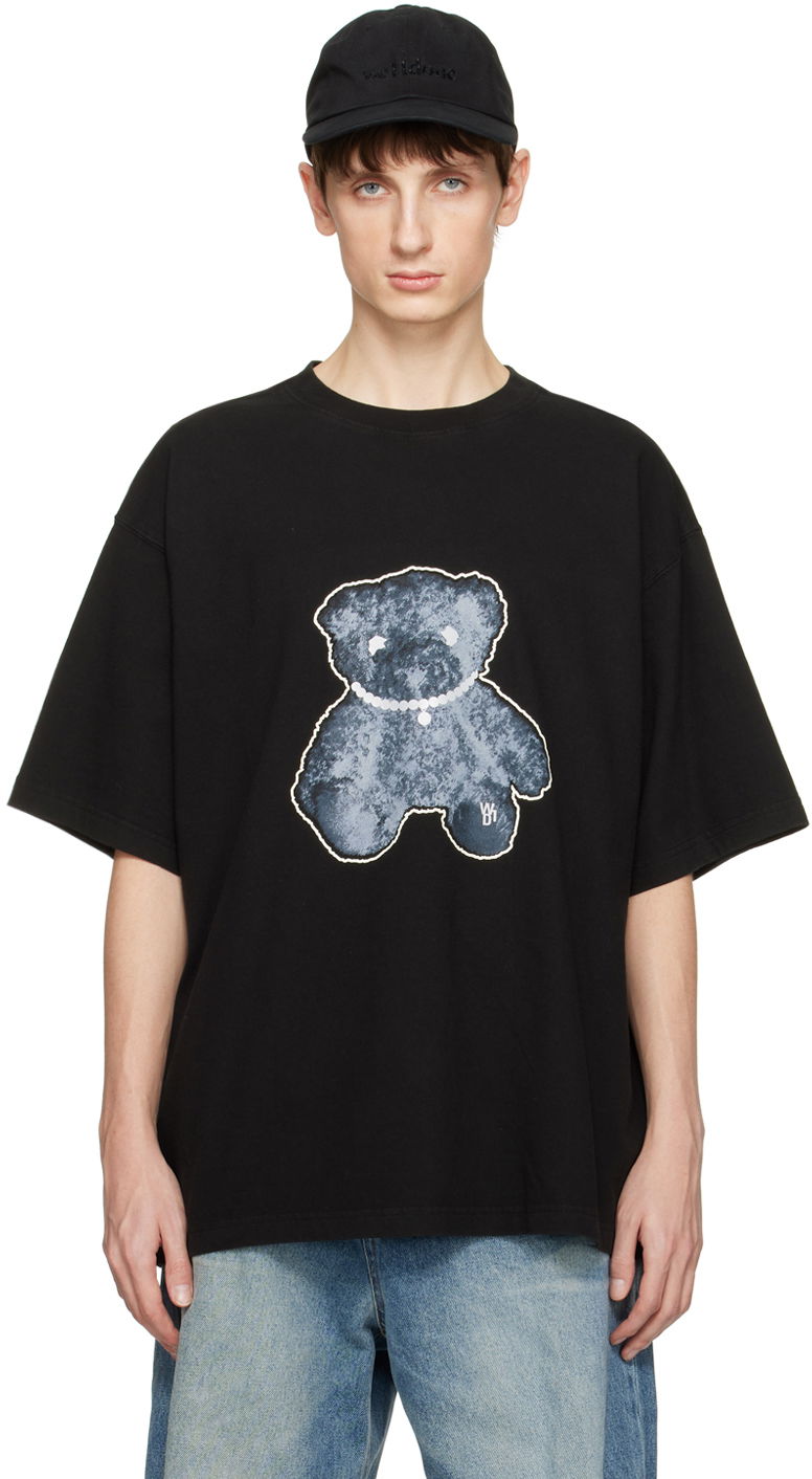 Футболка We11done We11done Necklace Teddy Graphic T-Shirt чорний | WD-TT9-20-117-U-BK