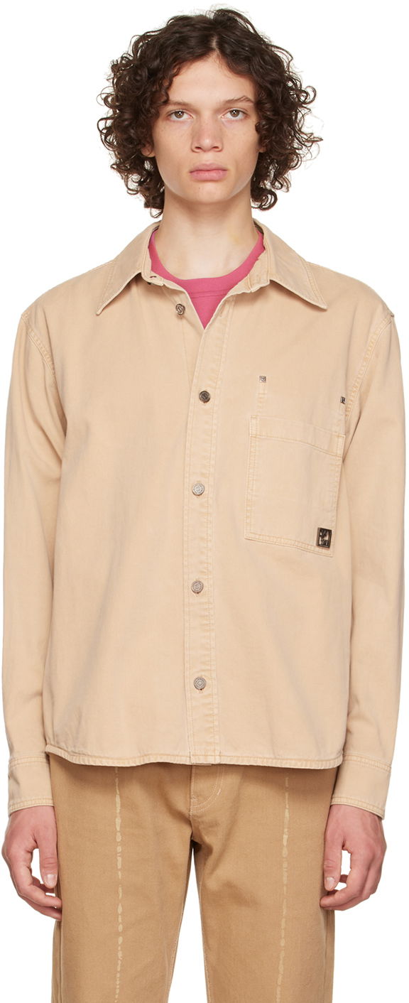 Сорочка WOOYOUNGMI WOOYOUNGMI Patch Pocket Shirt бежевий | W223SH11