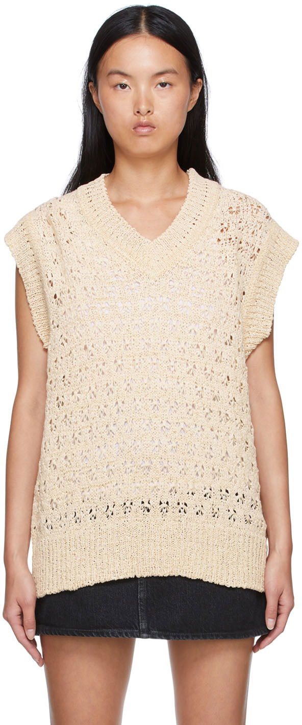 Cветр Andersson Bell Organic Cotton Crochet Knit Vest бежевий | atb671m