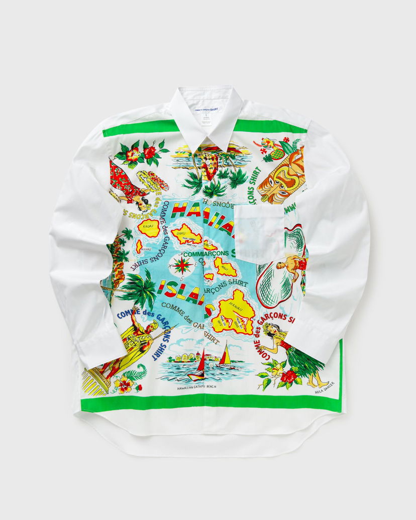 Сорочка Comme des Garçons Hawaiian Map Print Long-Sleeve Woven Shirt Різнокольоровий | FP-B060-W25-1