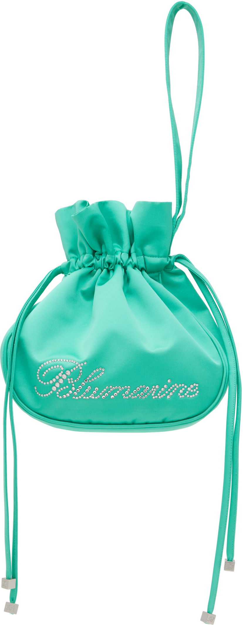 Сумочка Blumarine Blumarine Satin Rhinestone Logo Pouch Бірюзовий | P5HHW091A