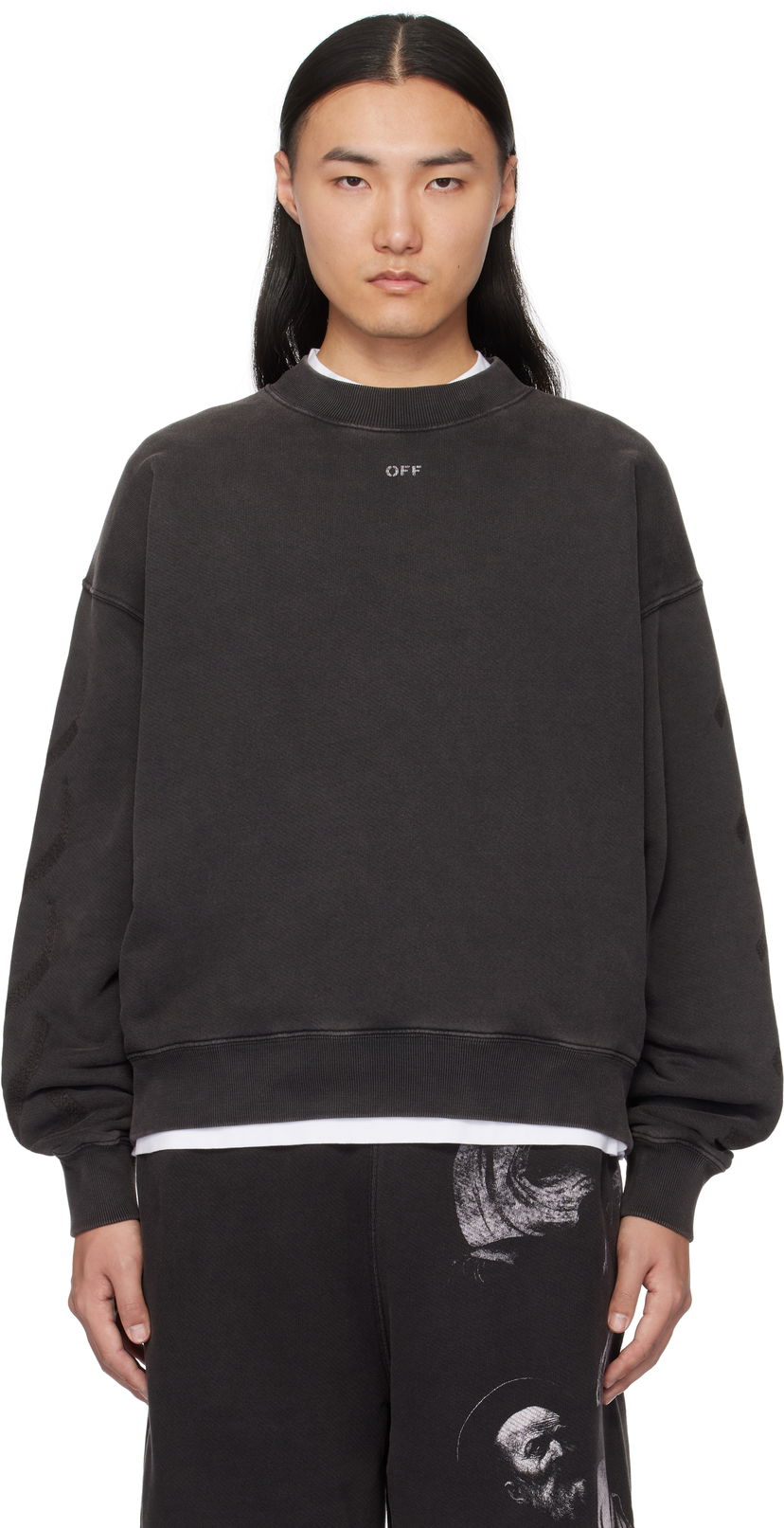 Cветр Off-White Off-White S.Matthew Skate Sweatshirt чорний | OMBA054C99FLE0091077