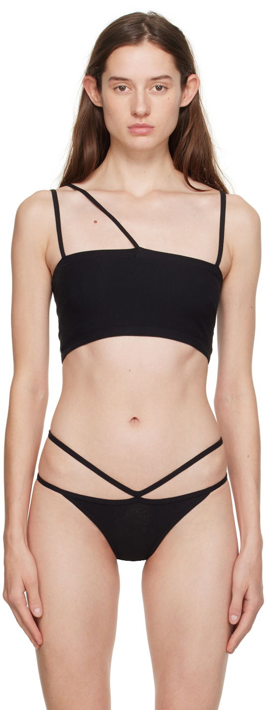 Бюстгальтер Baserange Asymmetrical Strap Bralette чорний | BRNI-RB-000