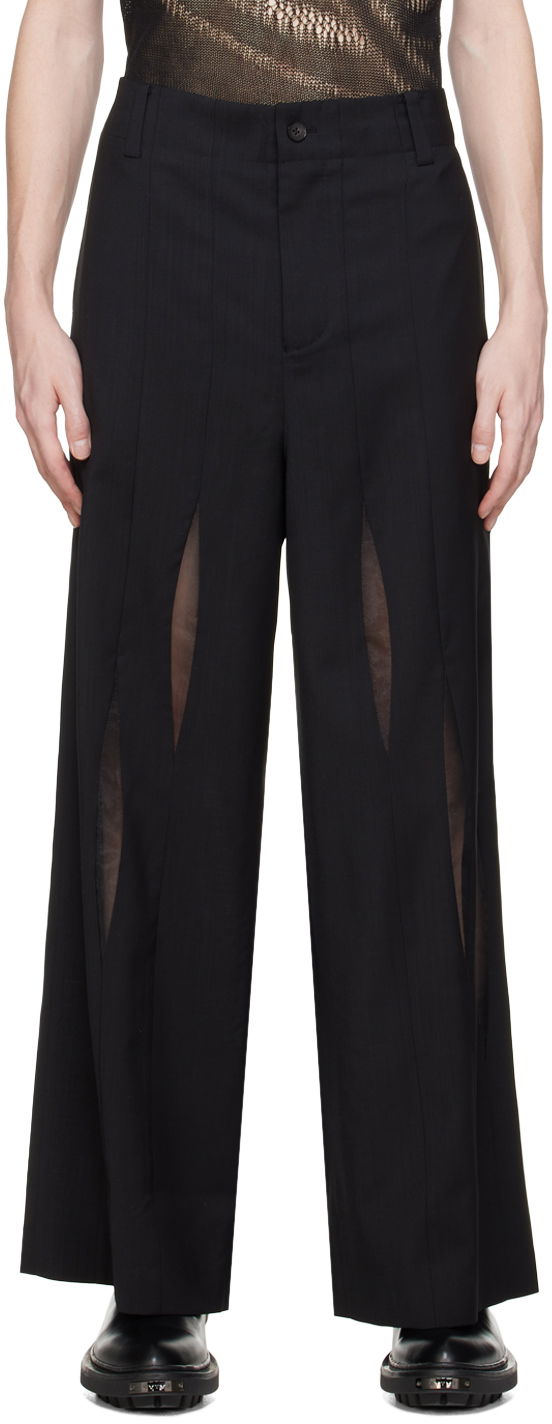 Штани Feng Chen Wang Feng Chen Wang Paneled Trousers чорний | FMS17TR05