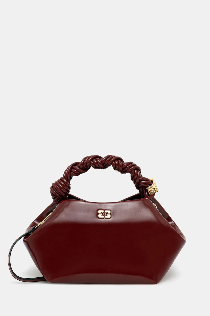 Сумочка GANNI GANNI Bou Bag Small Patent Бордовий | A6499