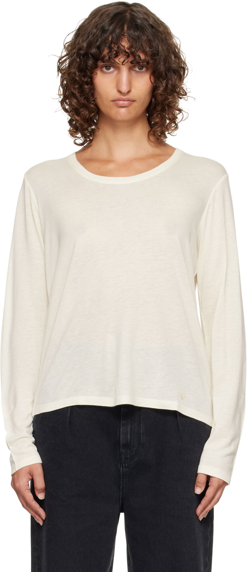 Футболка Loulou de Saison Loulou de Saison Ava LDS Longsleeve Jersey T-shirt білий | AVA LDS