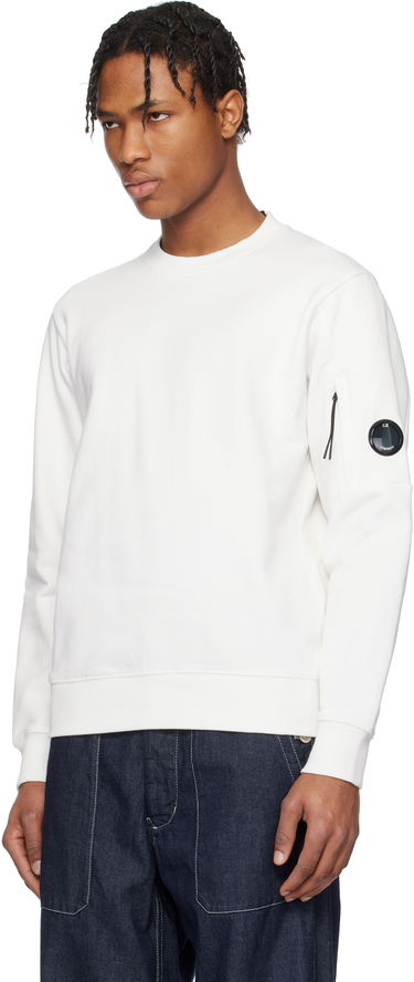 Cветр C.P. Company C.P. Company Diagonal Raised Fleece Crewneck Lens Sweatshirt білий | 18CMSS023A-005086W, 3