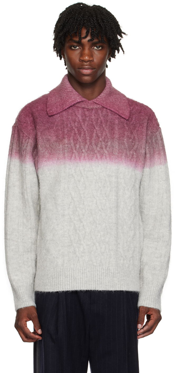 Cветр ADER ERROR Gradient Cable Knit Sweater Фіолетовий | BMADFWKT0101GR