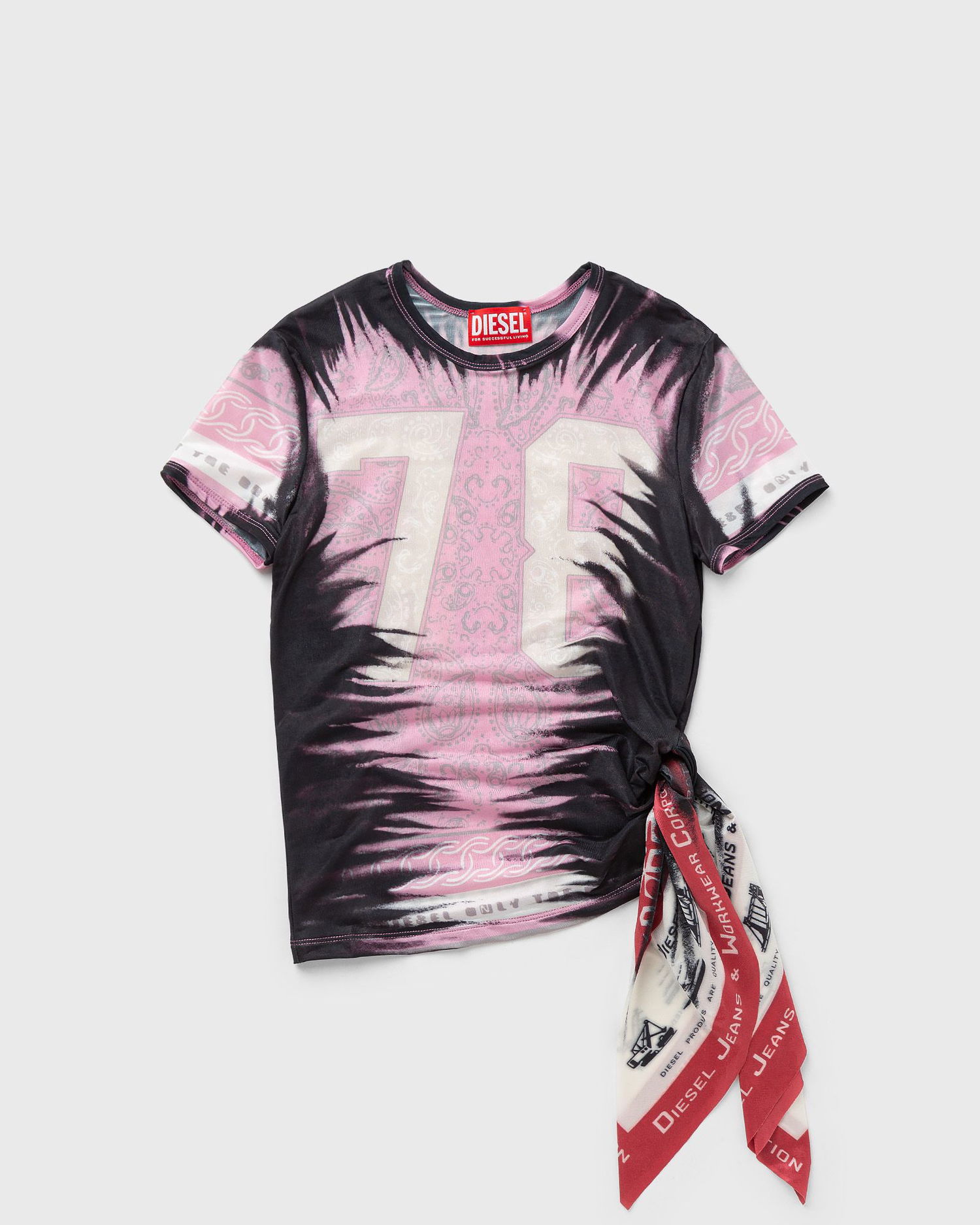 Кроп-топи Diesel Diesel T-Dasha Tie-Dye Crop Top Рожевий | A19054-0KIBH-7EXA, 0